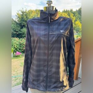 Pearl Izumi ELITE Women's BLK/Gray Plaid Nylon Utility Jacket XXL Near NEW! $22